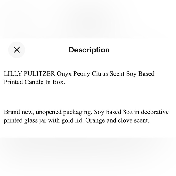 NWT/NIP Lilly Pulitzer Onyx Peony Party candle scented 8oz glass style: 011922 - Picture 10 of 10